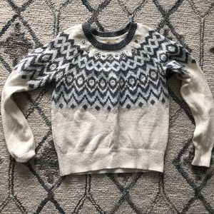 Jeweled collar sweater